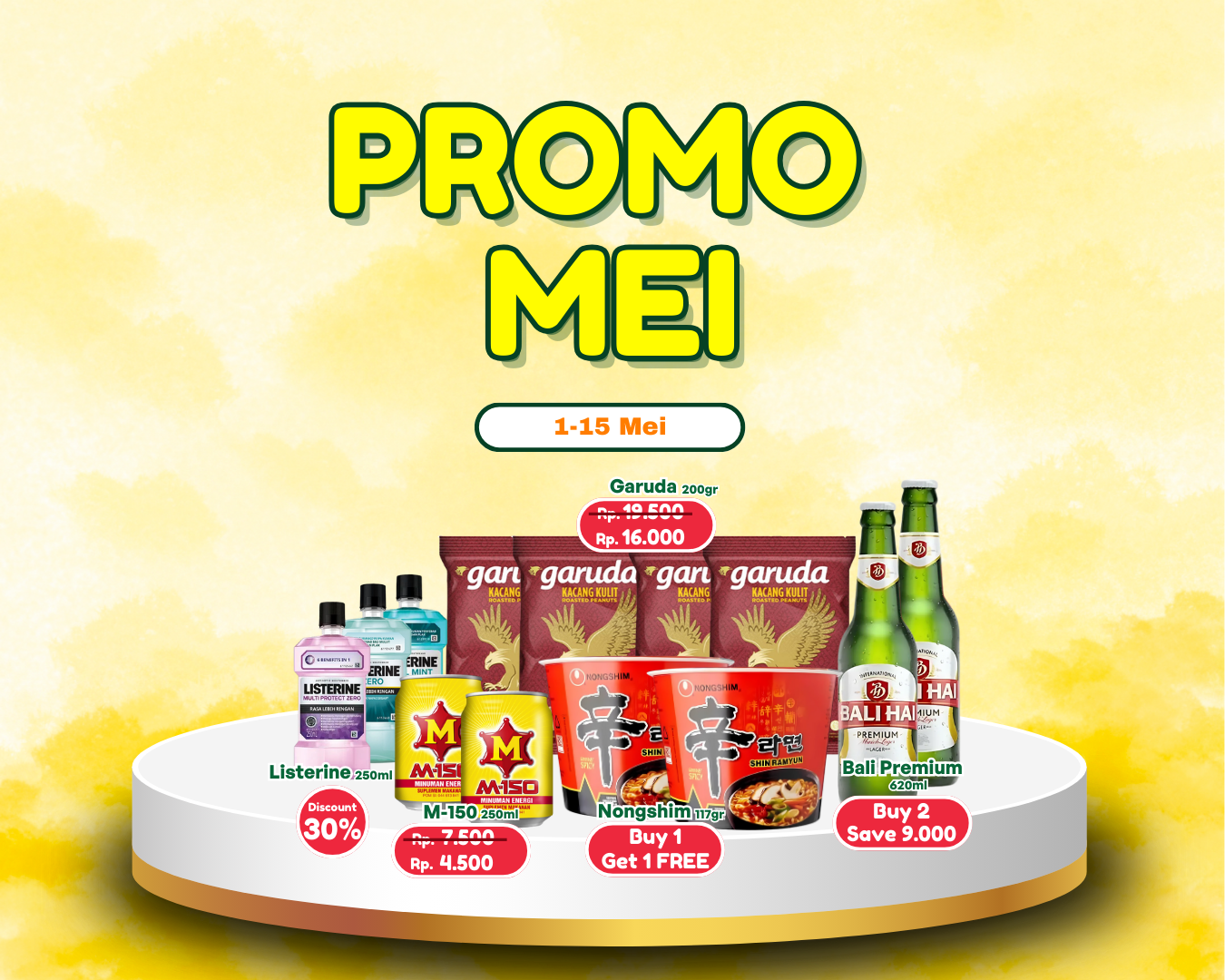 detail-promotional banner with various cleaning products and a sign that says 'Dọn dẹp nhà cửa Năm Mới An Khang' and 'Mua Ngay!'